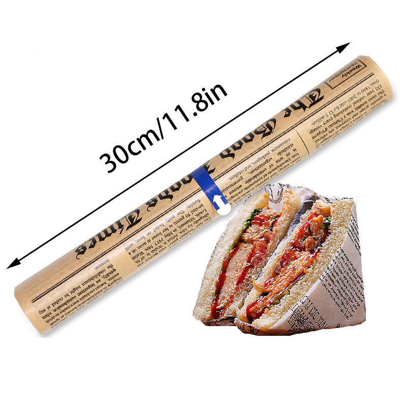 Printed Parchment Paper with Disposable Air Fryer Liners Non-Stick Waterproof Baking Sheets 29.97cm x 500.38cm