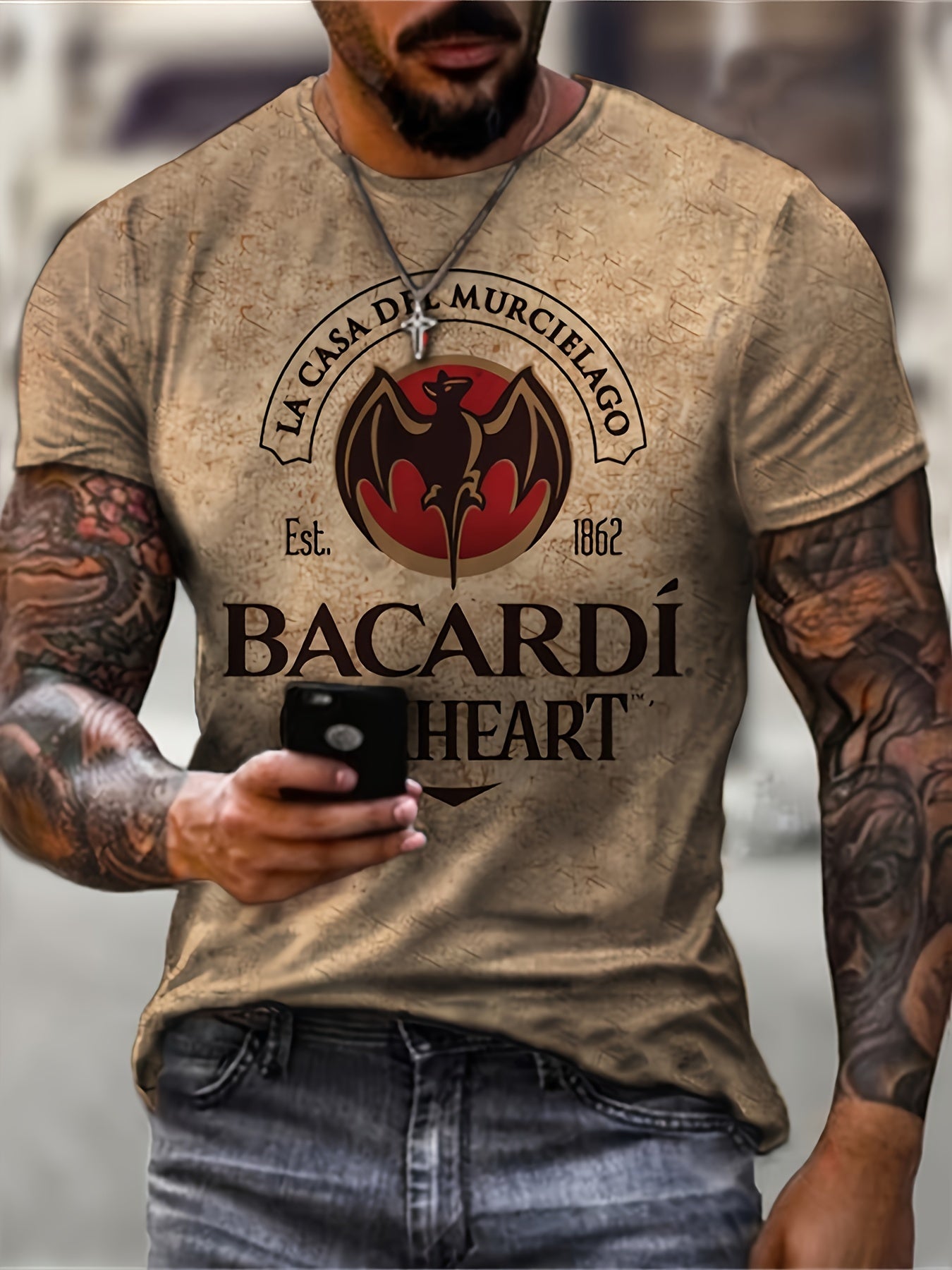 Футболка с графическим принтом для мужчин большого размера, лето 3D летучая мышь и креативные буквы