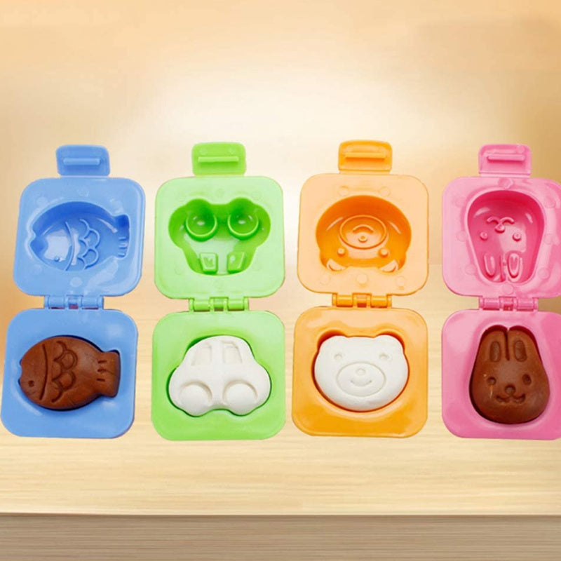 Набор из четырех пластиковых форм для вареных яиц в виде 3D мультяшных персонажей, безопасных для контакта с пищей. Идеально подходит для приготовления бенто-ланчей и добавления декора в ланч-боксы, этот кухонный гаджет является незаменимым аксессуаром.