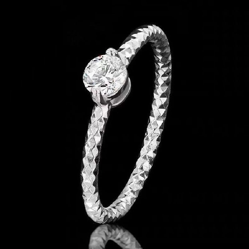 Обручальное кольцо из стерлингового серебра с моссанитом и дизайном «соты» с сертификатом