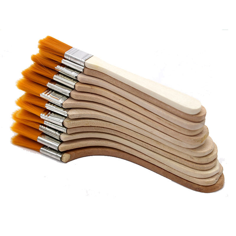 Set of 12 Nylon Oil Painting Brushes with Wooden Handles for Art and Craft