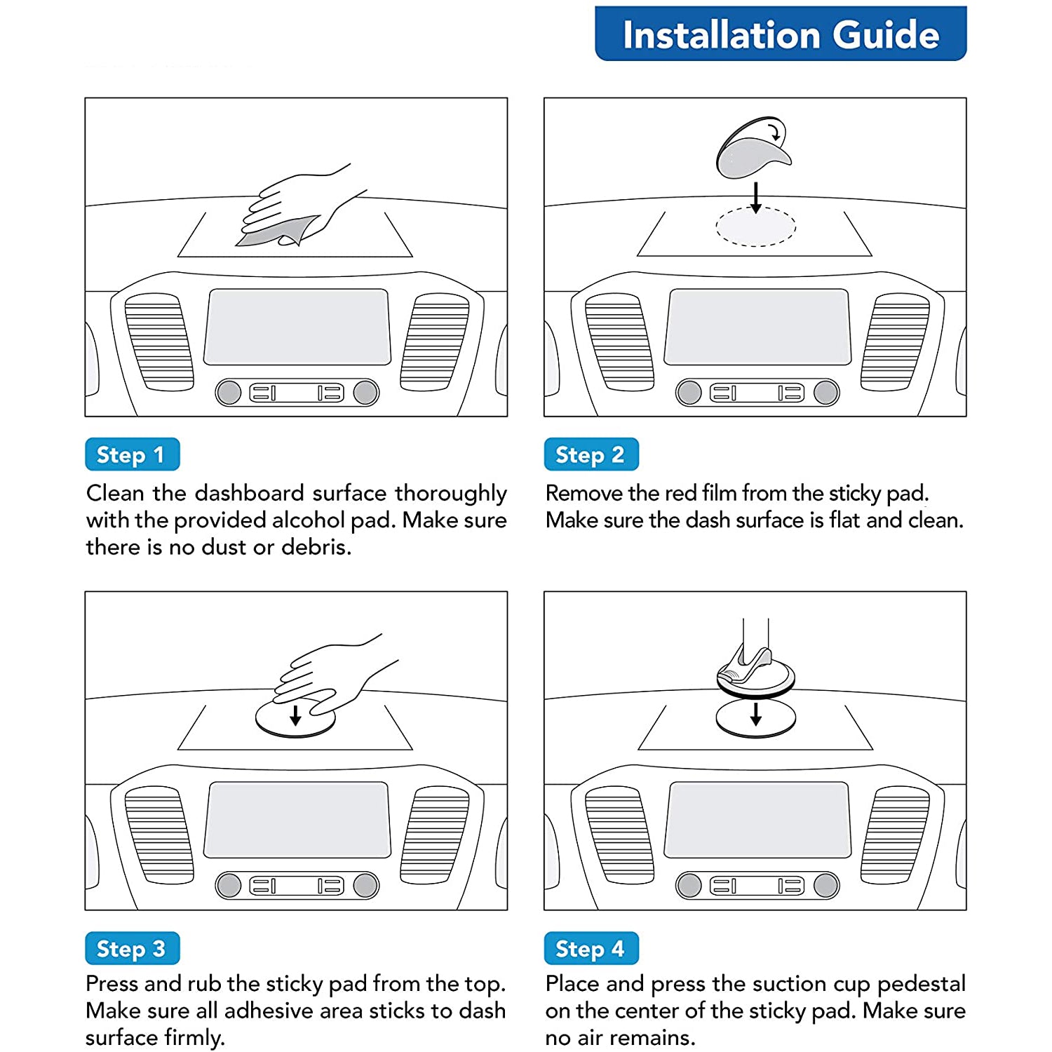 Adhesive Sticky Pad Mounting Disk 8cm Car Dashboard Suction Cup Holder