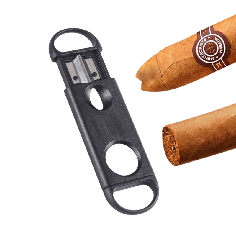 Men's Steel V-Mouth Cigar Cutter Dual-Purpose Smoking Accessory