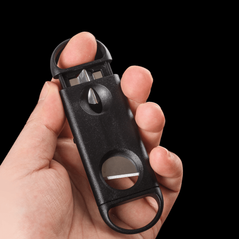 Men's Steel V-Mouth Cigar Cutter Dual-Purpose Smoking Accessory