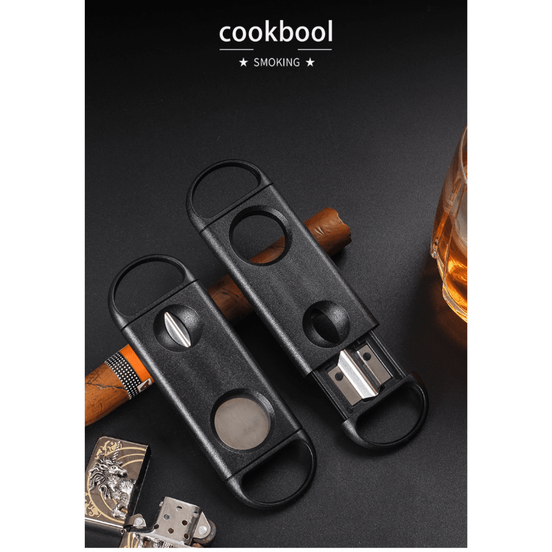 Men's Steel V-Mouth Cigar Cutter Dual-Purpose Smoking Accessory