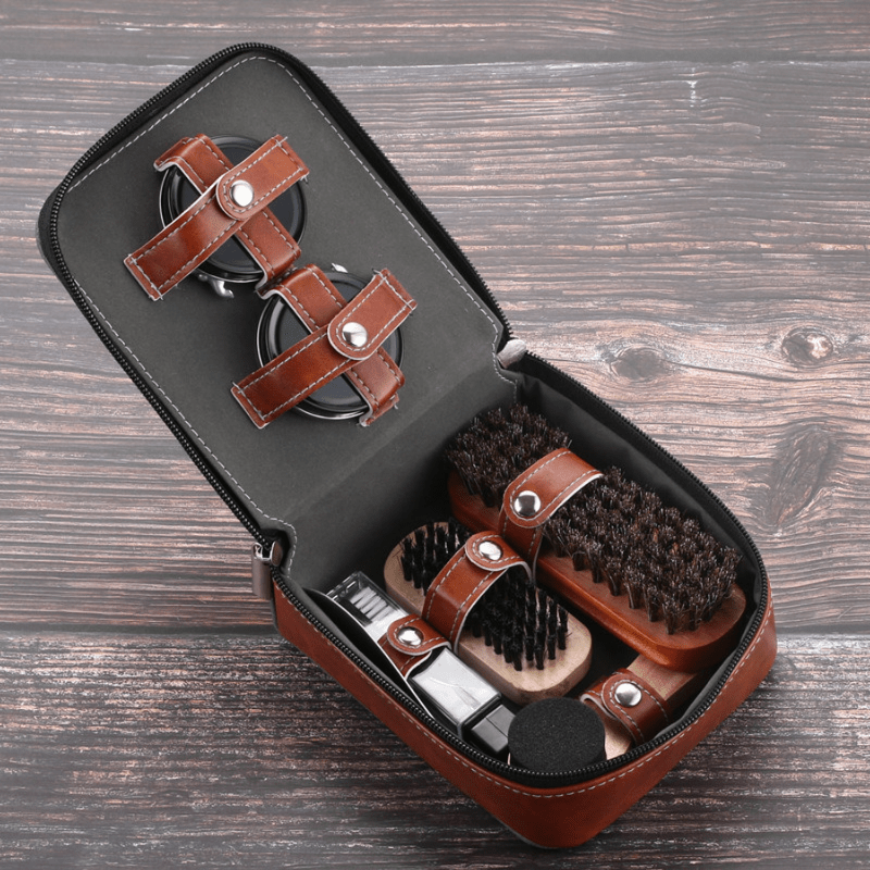 9 yoki 11-dona ot junidan yasalgan cho'tka poyabzal parvarishi to'plami, moy bilan