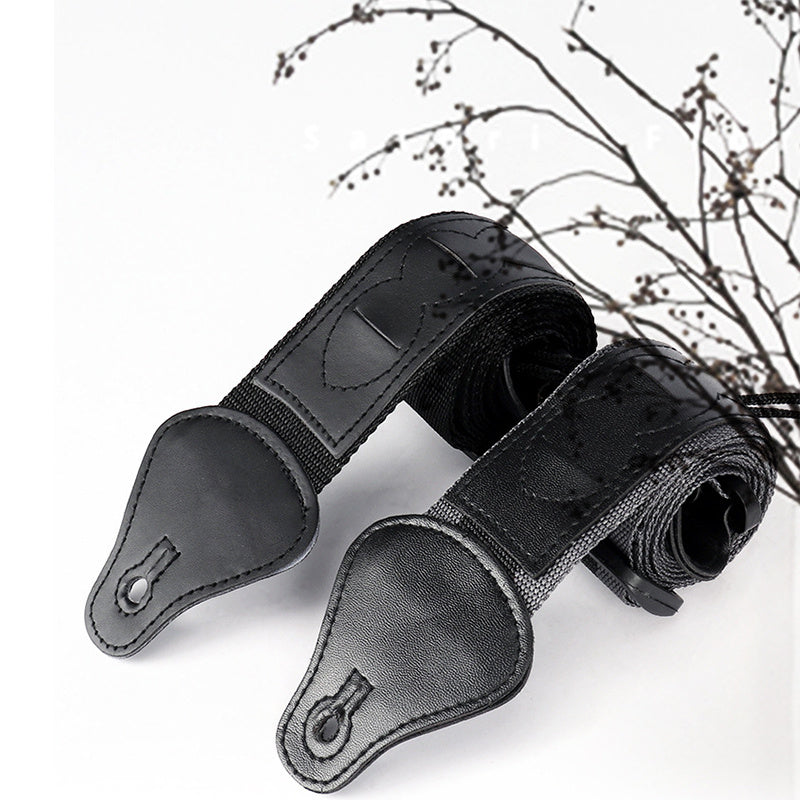 Adjustable Nylon Guitar Strap for Electric Acoustic Bass Guitars with Detachable Paddles