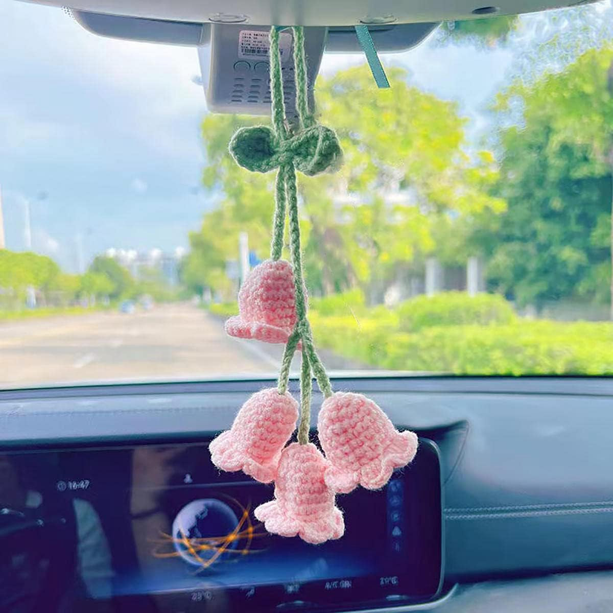 Unisex to'qilgan Bellflower avtomobil uchun pendants, oynaga osilgan dekor aksessuarlari