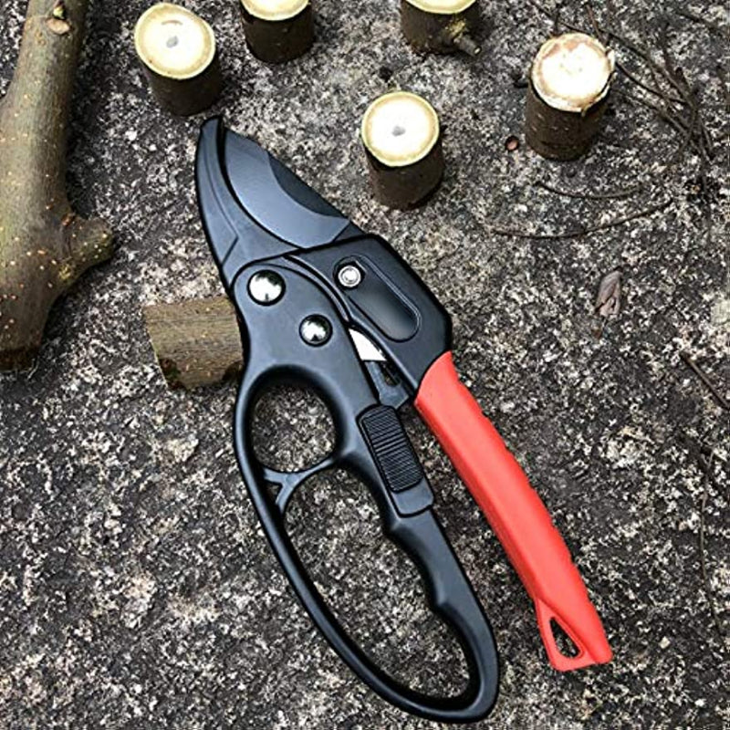 8-Inch Professional Ratchet Anvil Pruning Shears Stainless Steel Handle