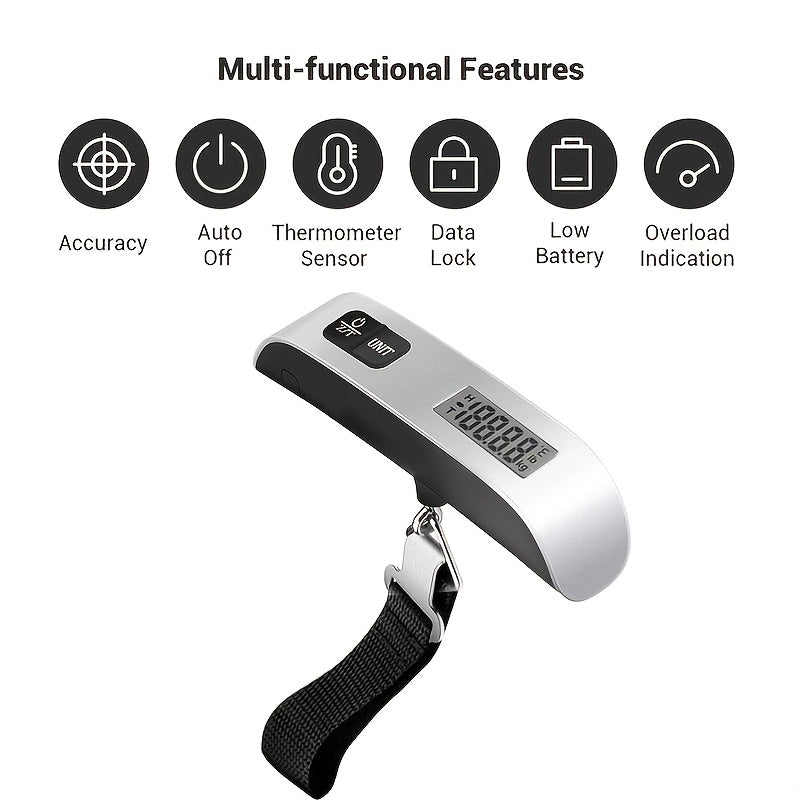 Digital Luggage Scale with Backlight LCD Display 50kg Portable Travel Weighing Tool