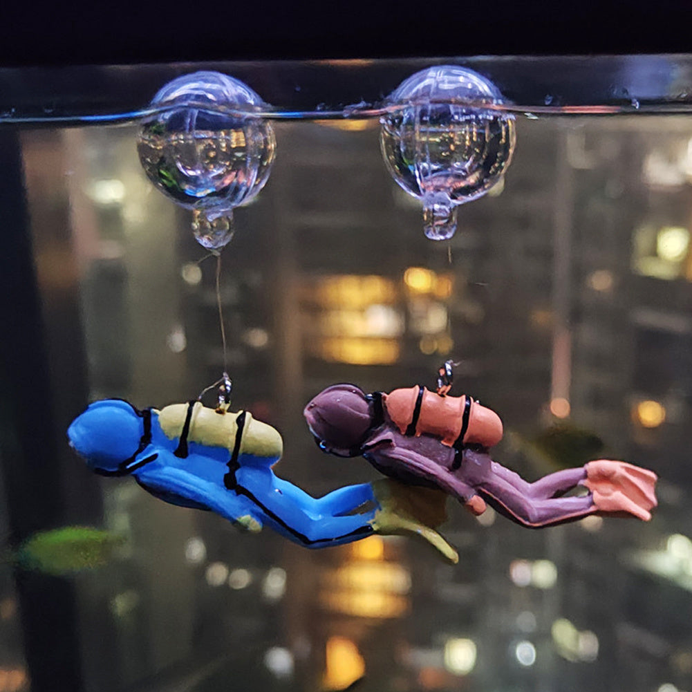 Colorful Diver Aquarium Ornament Resin Fish Tank Decor Underwater Landscape
