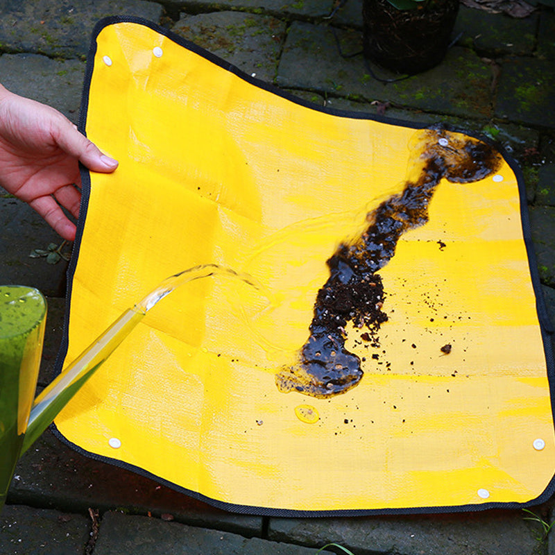 Waterproof Gardening Soil Changing Mat Red Yellow Plastic Easy to Clean for Indoor Outdoor Plant Digging Repotting