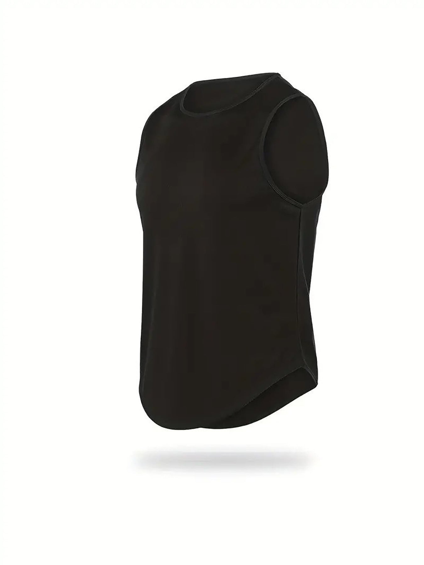 Men's Summer Polyester Tank Top with Helmet Print and Crew Neck for Outdoor Workouts