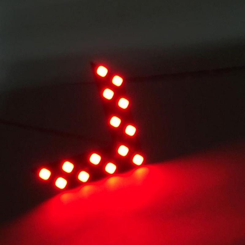 2 dona LED piktogramma ko'rsatkich chiroqlari avtomobil orqa ko'zgu uchun ko'p rangli oson o'rnatish