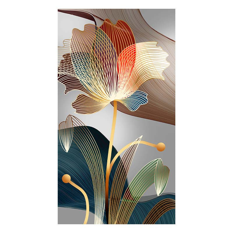 Abstract Flower Canvas Wall Art for Home Decor Frameless Ink Print Portrait