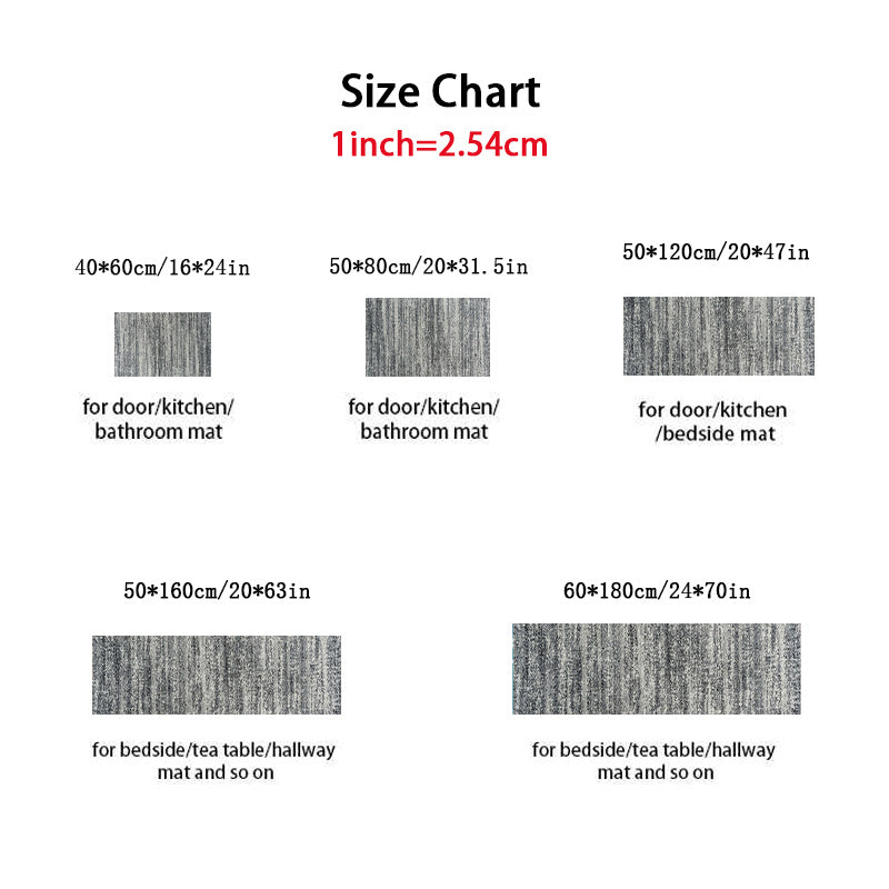 Zamonaviy kulrang yuguruvchi gilam, sirg‘almas, yuviladigan, kir yuvish uchun, oshxona, korridor