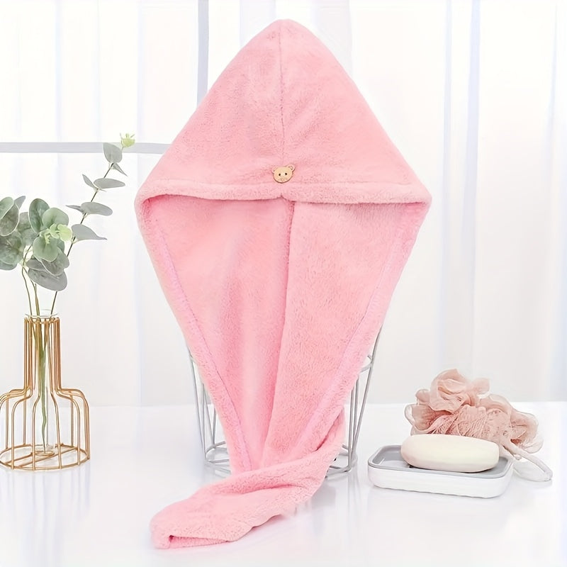 Absorbent Geometric Design Hair Towel Wrap for Home and Travel