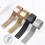 Stainless Steel Milanese Loop Watch Band 18-24mm Quick Release Smartwatch Strap