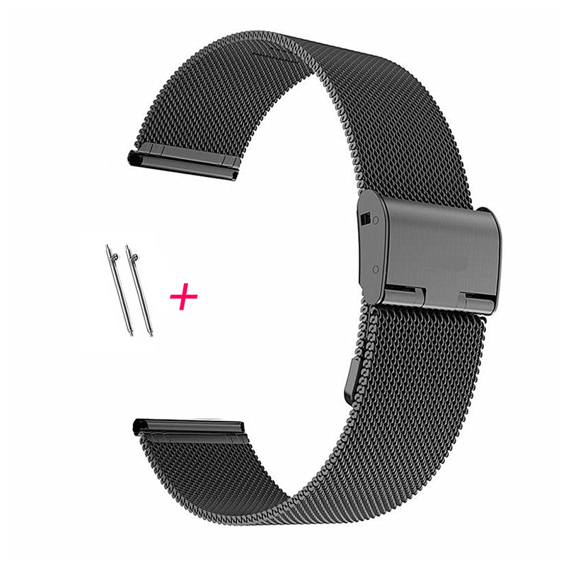 Stainless Steel Milanese Loop Watch Band 18-24mm Quick Release Smartwatch Strap