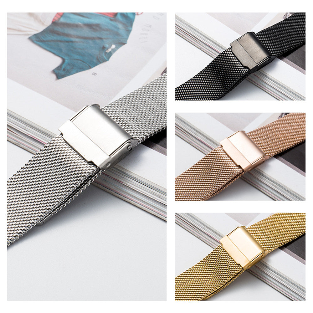 Stainless Steel Milanese Loop Watch Band 18-24mm Quick Release Smartwatch Strap