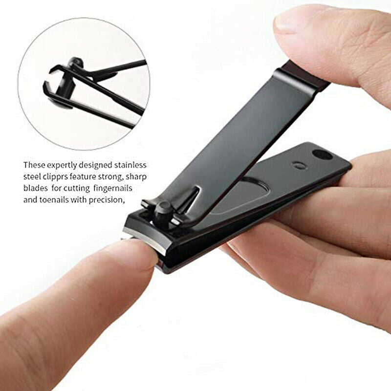Black Stainless Steel Nail Clippers for Toenails Premium Manicure Tool