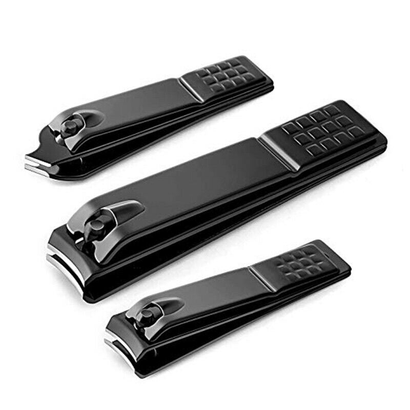 Black Stainless Steel Nail Clippers for Toenails Premium Manicure Tool