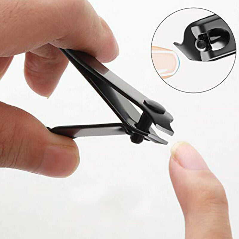 Black Stainless Steel Nail Clippers for Toenails Premium Manicure Tool
