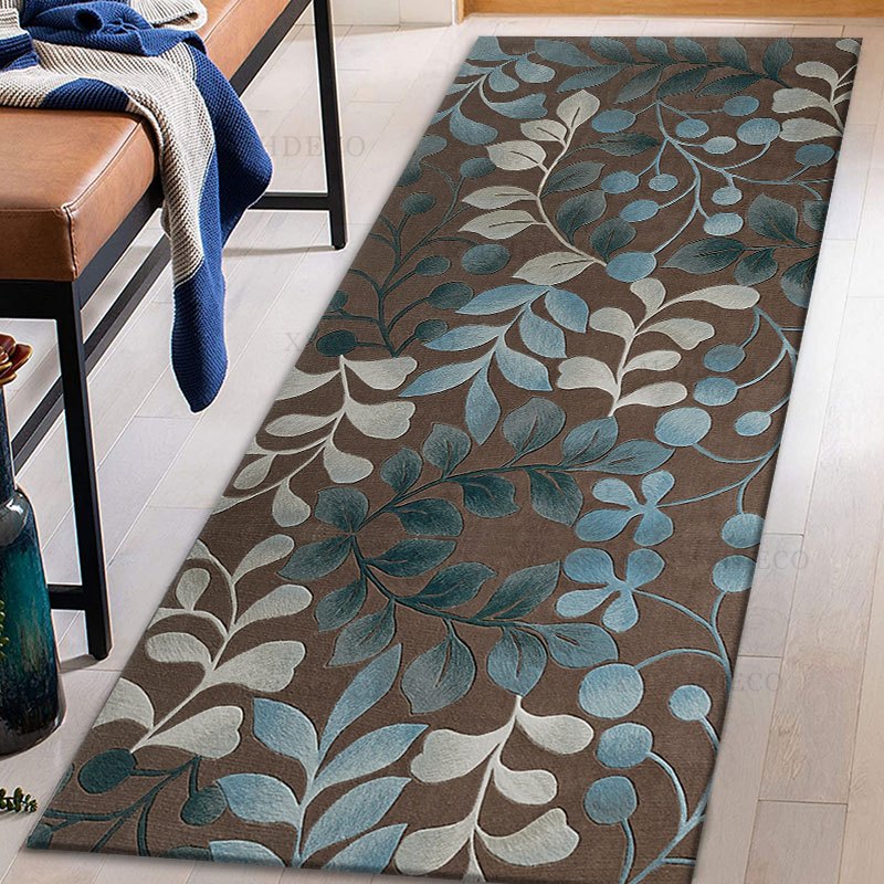 Alfombra de área botánica para sala de estar, dormitorio, pasillo. Múltiples tamaños