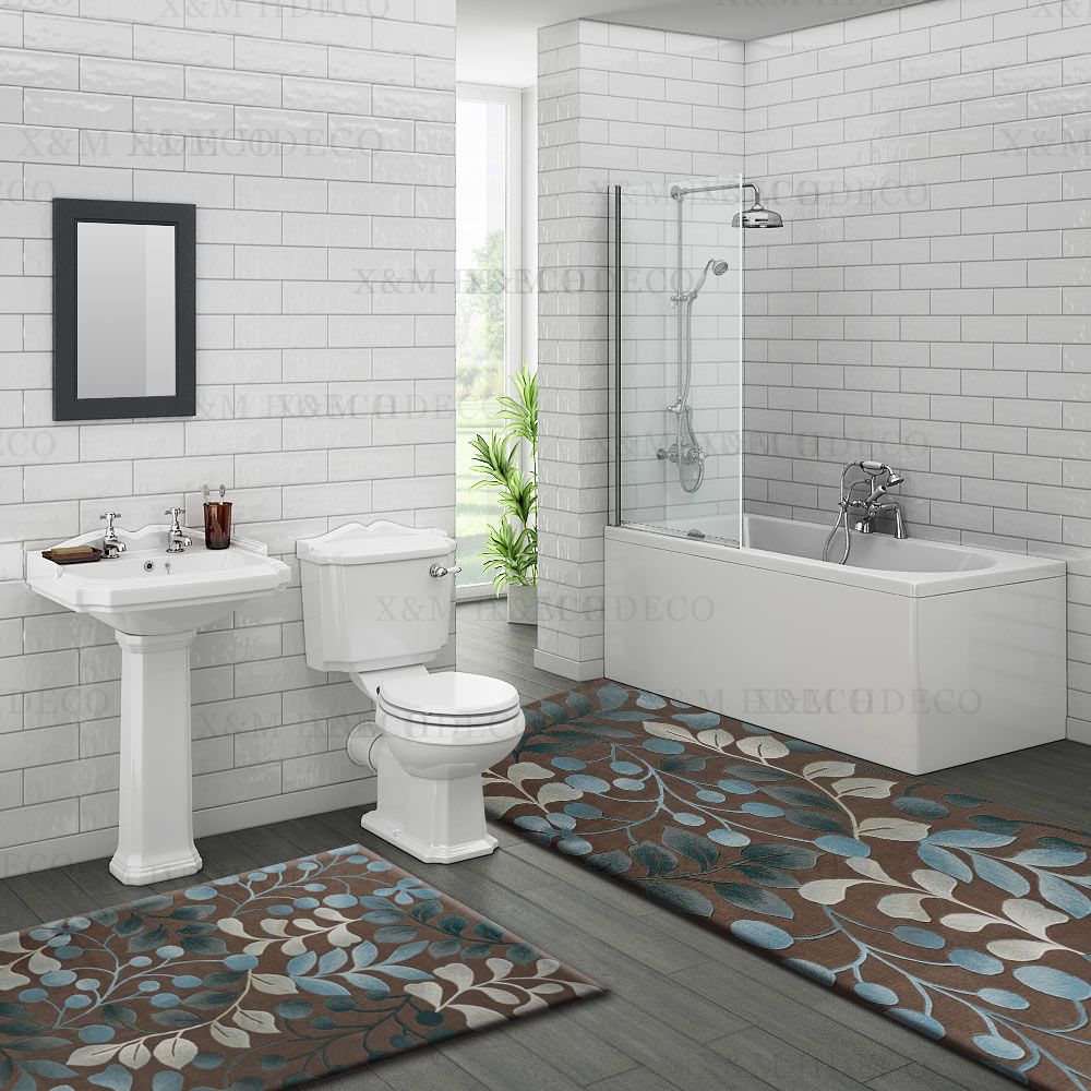 Alfombra de área botánica para sala de estar, dormitorio, pasillo. Múltiples tamaños