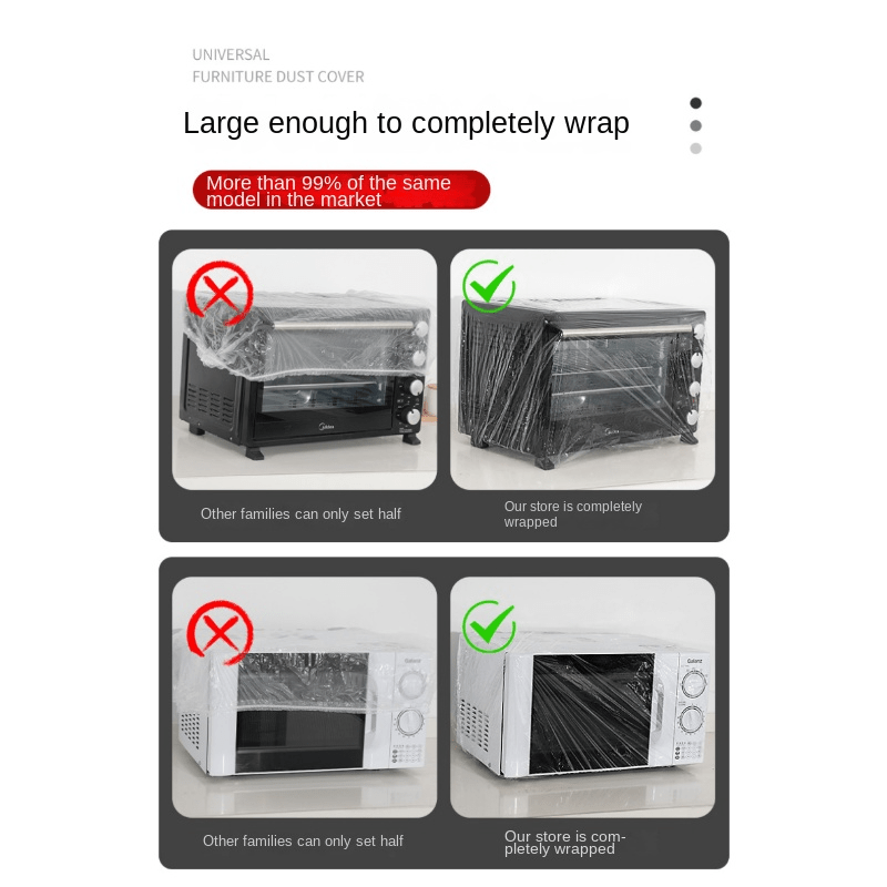 Large Transparent Dust Cover for Appliances Microwave Fan Rice Cooker