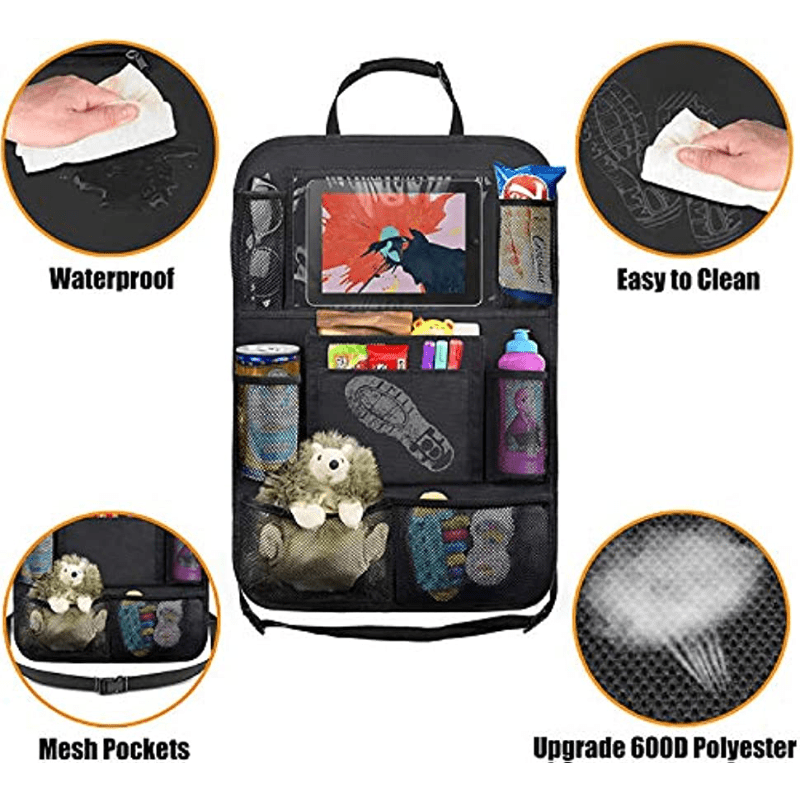 Car Backseat Organizer with 25.4cm Table Holder and 9 Storage Pockets