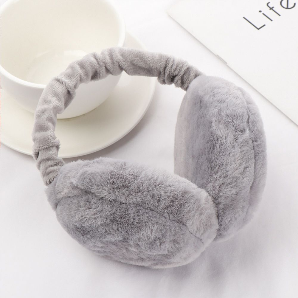Unisex Foldable Solid Color Earmuffs Warm Plush Coldproof Winter Outdoor Gear