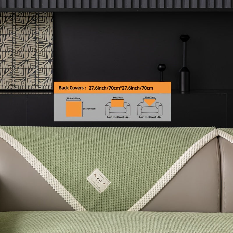 Hozirgi zamonaviy plush divan qopqog'i, barcha fasllar uchun korduroy chekkali