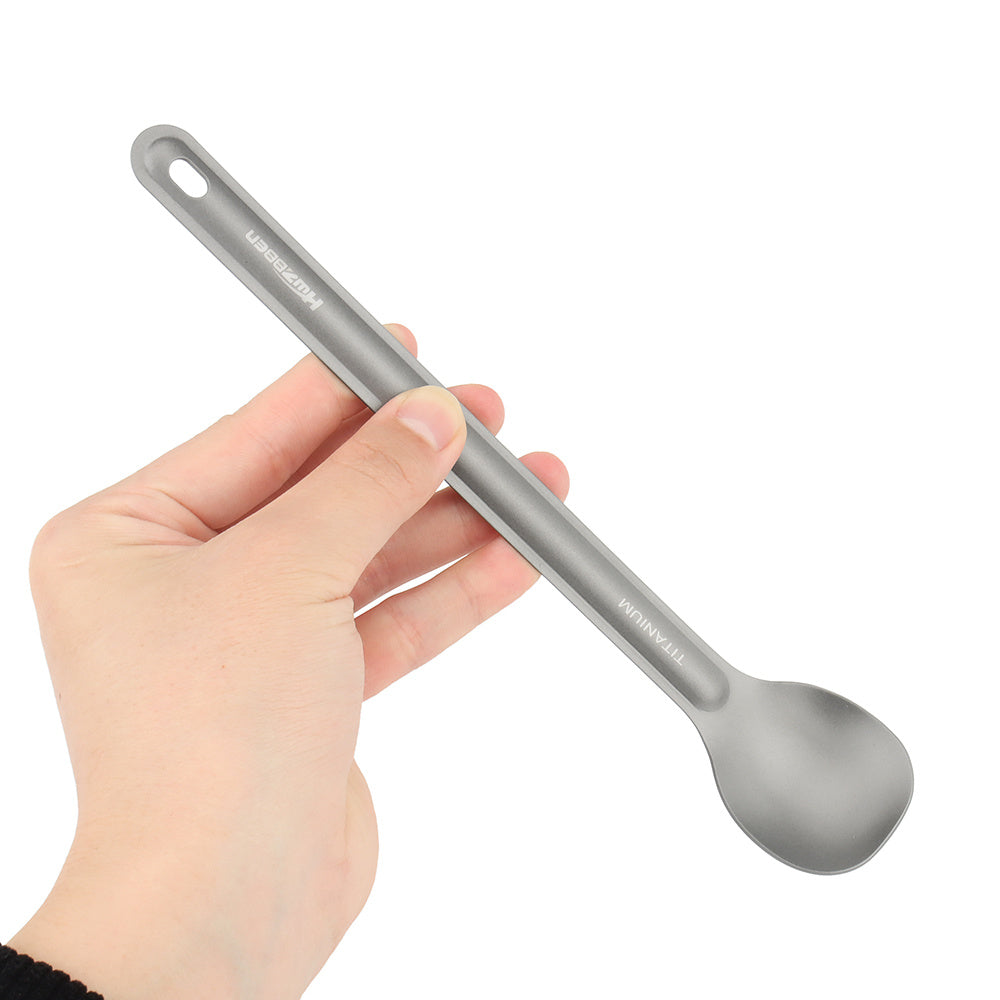 Titanium Long Handle Spoon Fork Outdoor Utensils Lightweight Durable Travel Picnic
