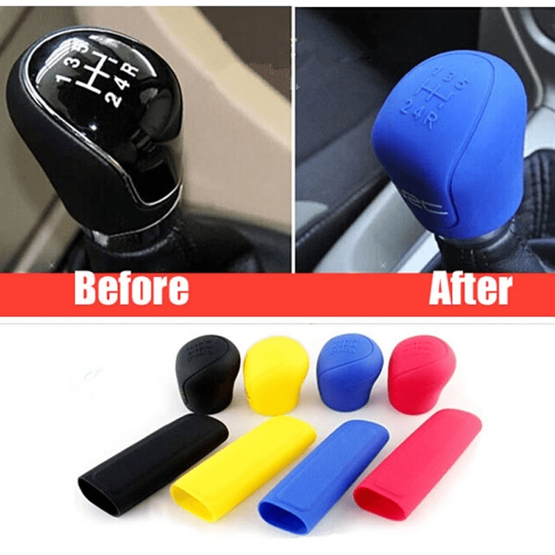 Avtomobillar uchun Universal Silikon Gear Shift Knob Cover va Handbrake Grip Seti