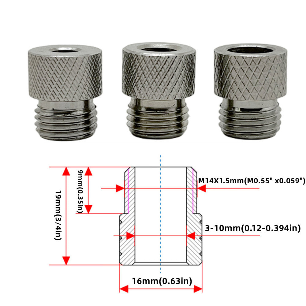 Stainless Steel Drill Guide Sleeves for Woodworking 3mm-10mm Bushing for Doweling and Pocket Hole Jigs