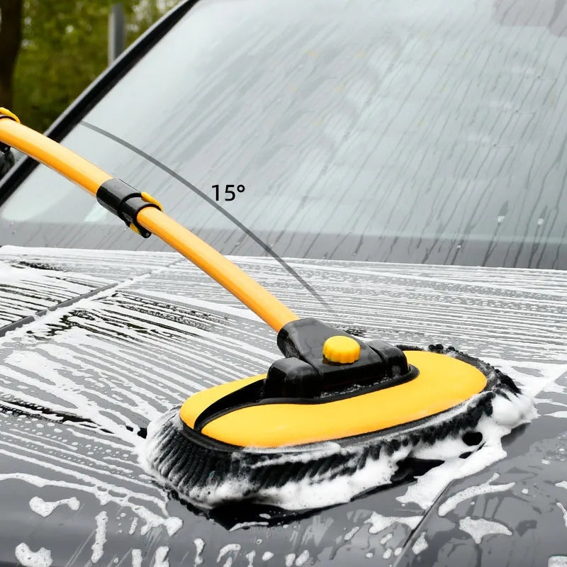 Telescoping Car Cleaning Brush with Microfiber and Chenille Long Handle Adjustable Length