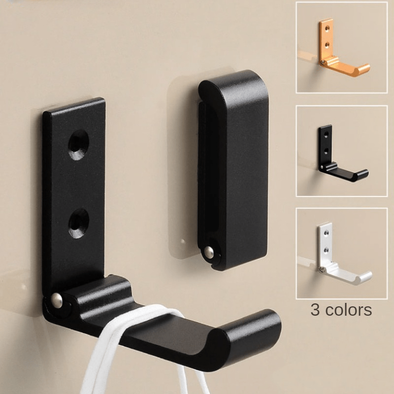 Foldable Wall Hooks Black Gold Silver for Bathroom Bedroom Coat Rack Robe Hanger