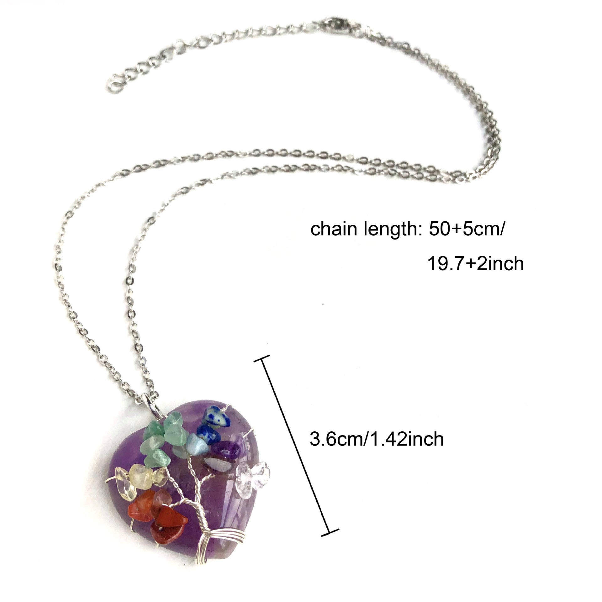 7 Chakraga toshli Hayot Daraxti Yurak Taxtasi Taqilishi Uzuk Reiki Davolash Zargarlik Buyumlari