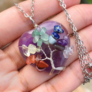 7 Chakraga toshli Hayot Daraxti Yurak Taxtasi Taqilishi Uzuk Reiki Davolash Zargarlik Buyumlari