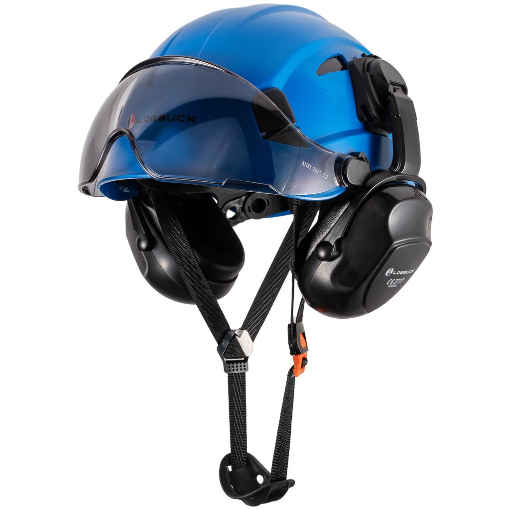 American Style Safety Helmet with Noise Reduction Earmuffs 30dB Protection