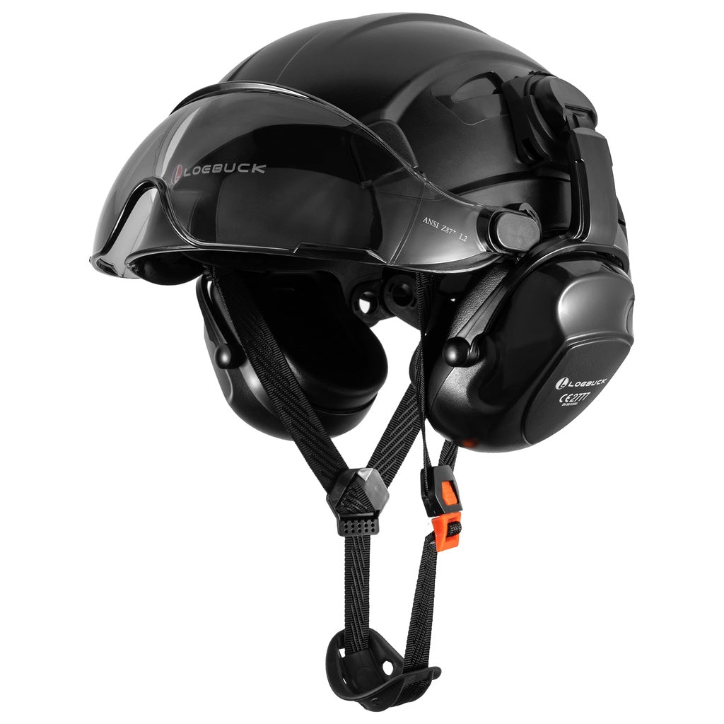 American Style Safety Helmet with Noise Reduction Earmuffs 30dB Protection