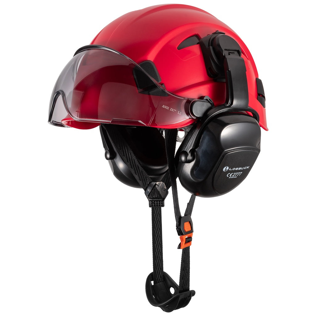 American Style Safety Helmet with Noise Reduction Earmuffs 30dB Protection