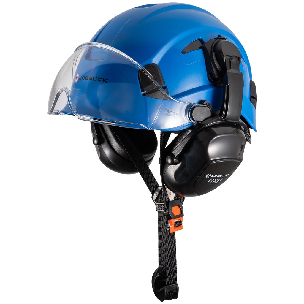American Style Safety Helmet with Noise Reduction Earmuffs 30dB Protection