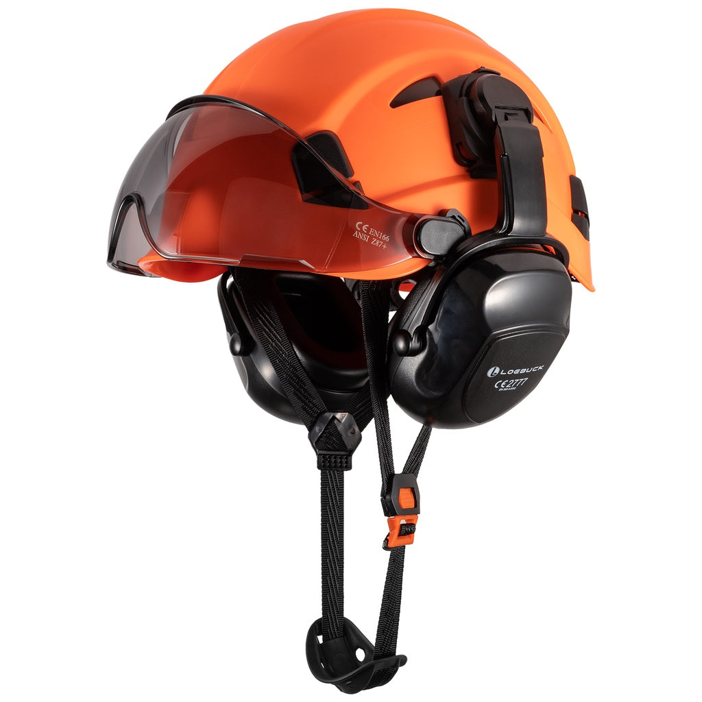 American Style Safety Helmet with Noise Reduction Earmuffs 30dB Protection