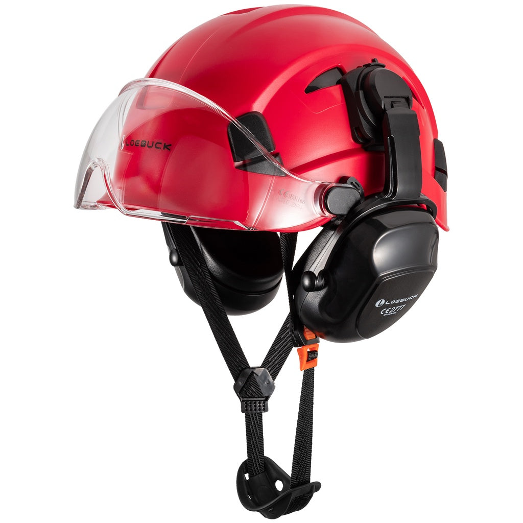 American Style Safety Helmet with Noise Reduction Earmuffs 30dB Protection