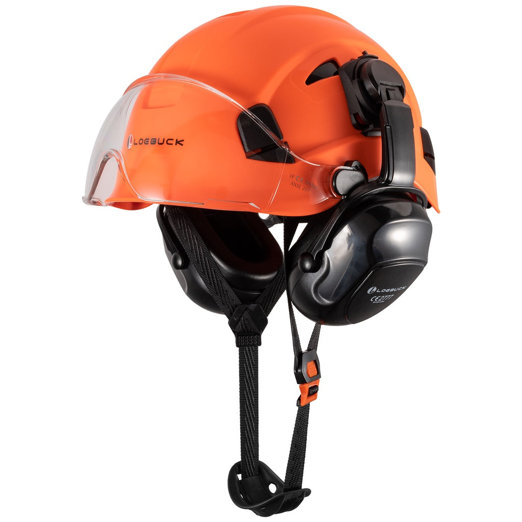 American Style Safety Helmet with Noise Reduction Earmuffs 30dB Protection