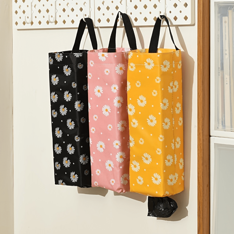 Wall-Mounted Plastic Grocery Bag Dispenser Kitchen Organizer with Folding Bag Storage