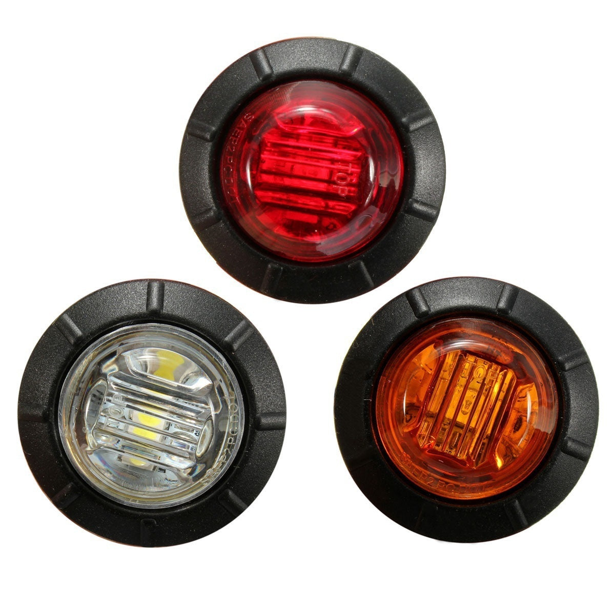 10 Pcs DC 12V Mini Round LED Flush Mount Indicator Lights for Car Boat Caravan