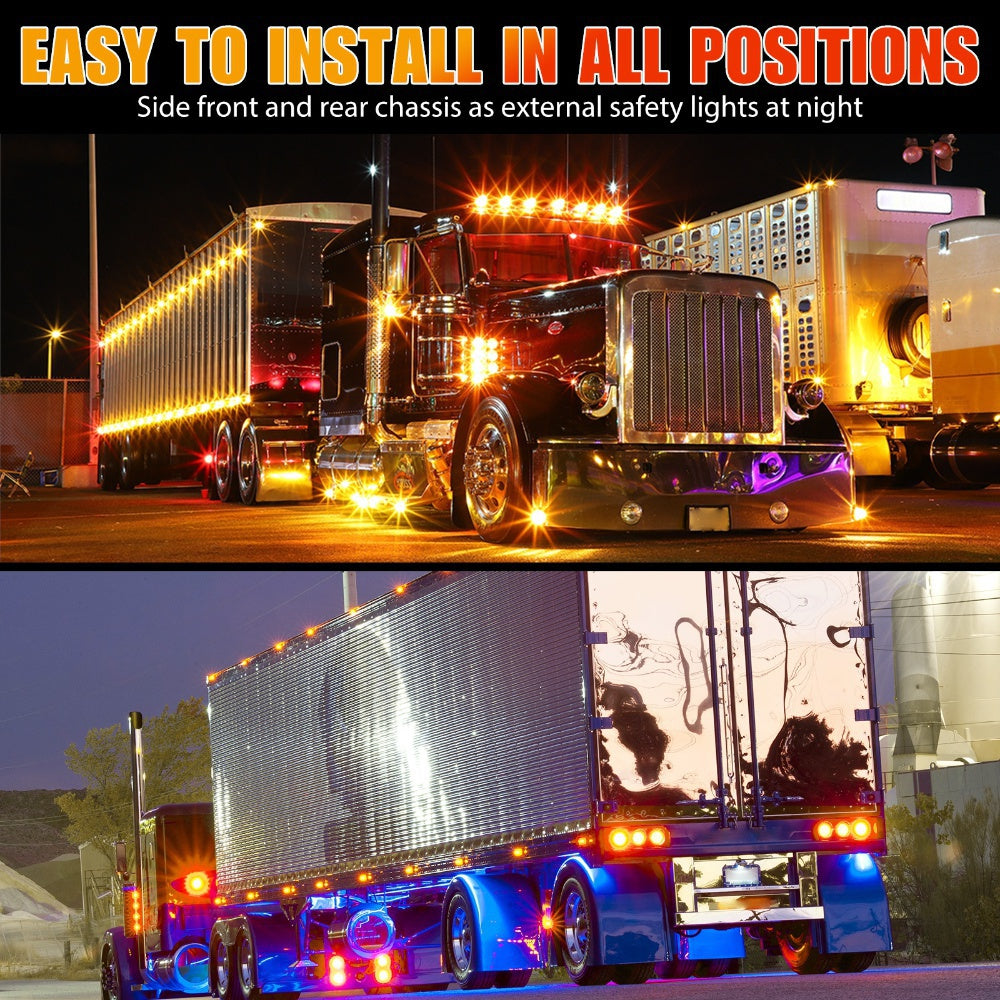 10 Pcs DC 12V Mini Round LED Flush Mount Indicator Lights for Car Boat Caravan